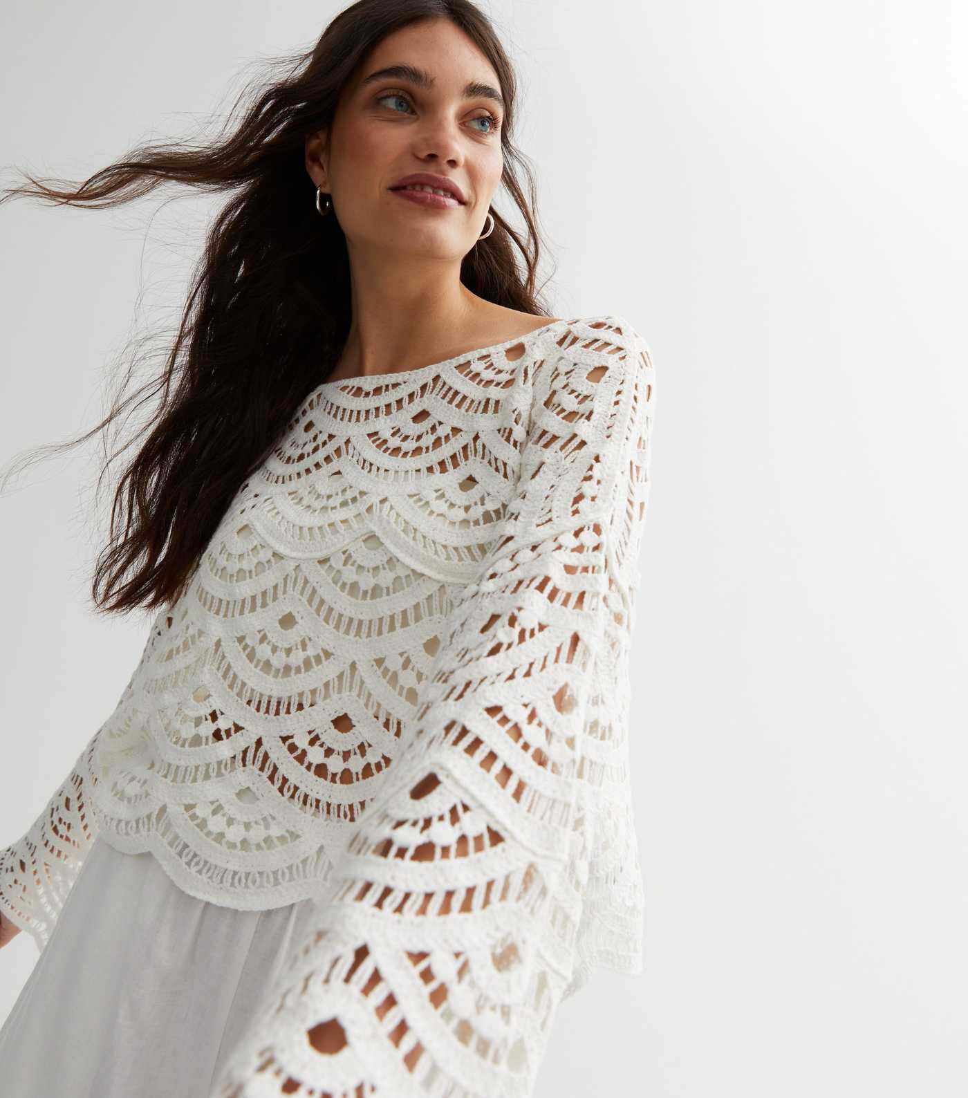 Cameo Rose White Crochet Cotton Long Sleeve Top
						
						Add to Saved Items
						Remove from... | New Look (UK)