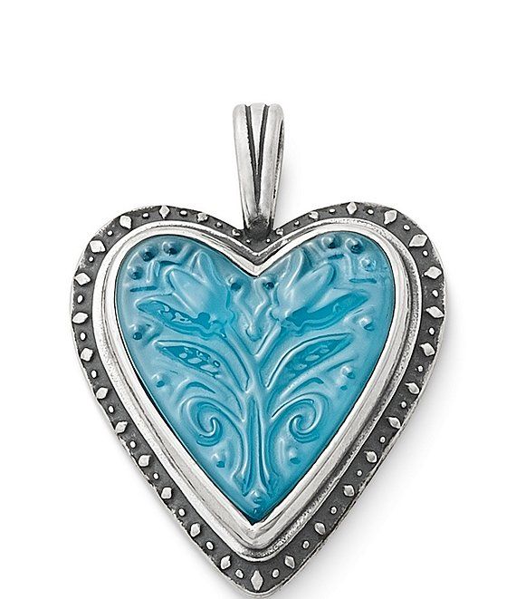 Sculpted Hearts and Tulips Blue Triplet Pendant | Dillards
