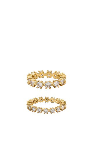 The Diamond Bijoux Ring Set in Gold | Revolve Clothing (Global)