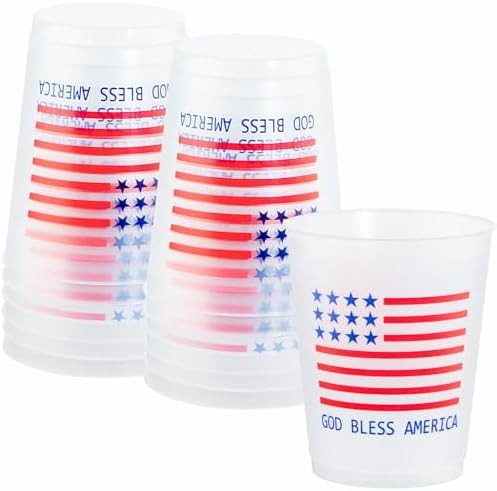 Liacere 16 PCS Independence Plastic Cups 16 oz Flag Cups-Summer Cups - Independence Day Disposabl... | Amazon (US)