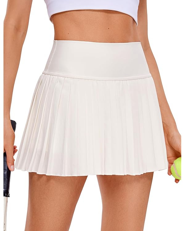CRZ YOGA Women's High Waisted Pleated Tennis Skirts with Pockets Tummy Control Casual Liner A Lin... | Amazon (US)