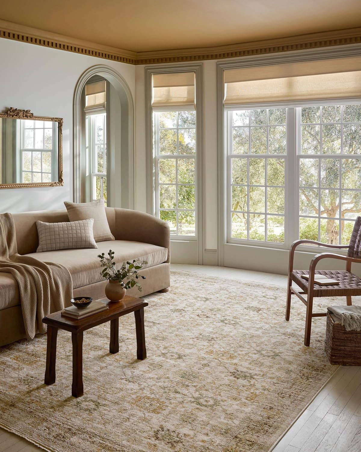 Loloi Magnolia Home Pace Natural/Multi 5'-3" x 7'-6" Area Rug | Magnolia Home by Joanna Gaines PAC-04 Approx. 5x8 Beige Living room Dining room Bedroom, Vintage Inspired, Neutral, Area Rug | Amazon (US)