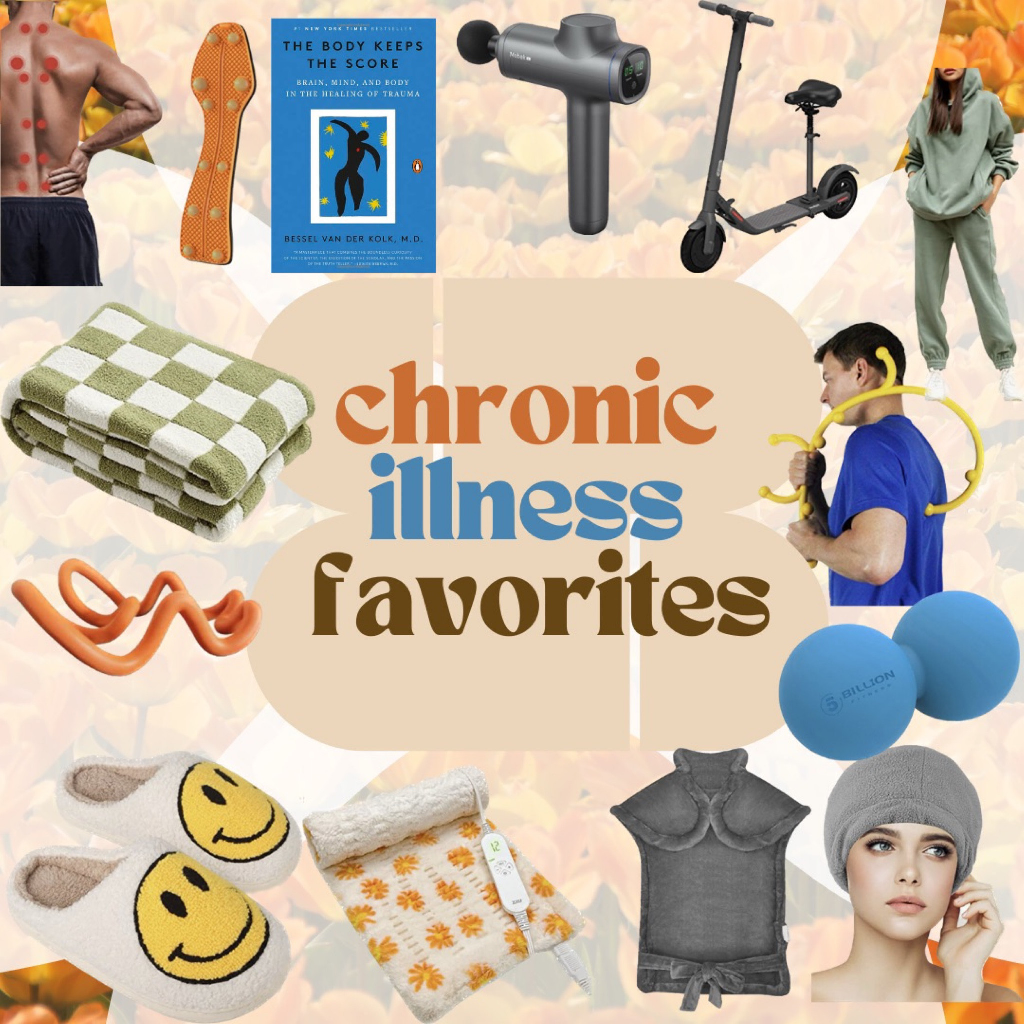 Chronic illness necessities and favorites! 
Spoonie, pain management, chronic pain, health, wellness, cozy, lounge, fitness 