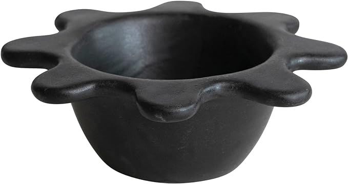 Creative Co-Op Stoneware Flower Shaped, Matte Black Bowl | Amazon (US)