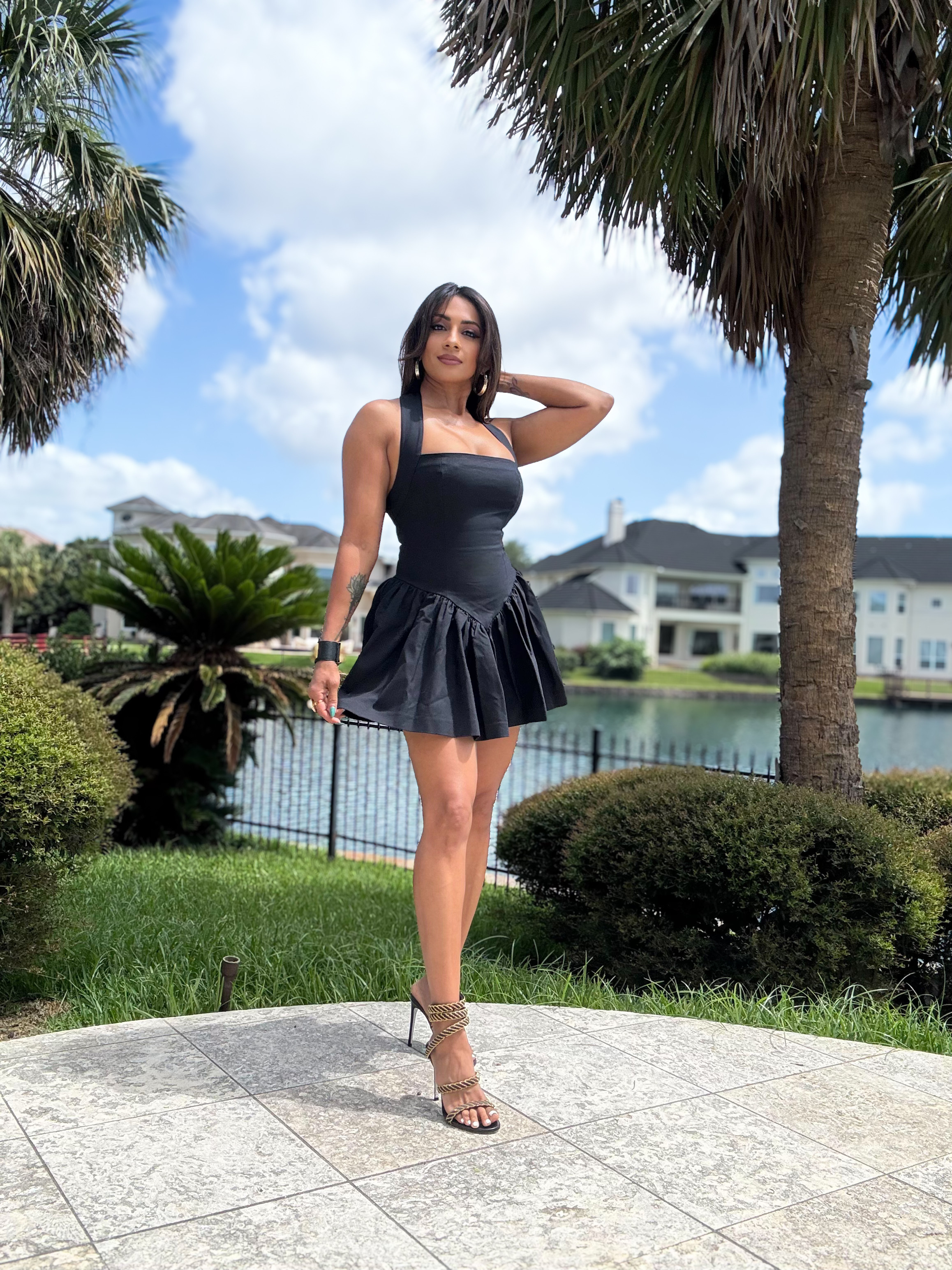 Helsa Faille Halter Little black dress 

 #LTKSeasonal #LTKOver40 #LTKStyleTip