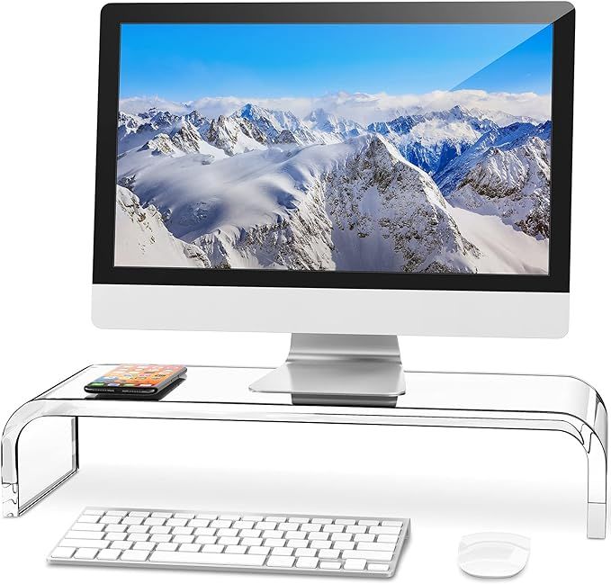 Amazon.com: AboveTEK Premium Acrylic Monitor Stand, Large Size Monitor Riser/Computer Stand for H... | Amazon (US)