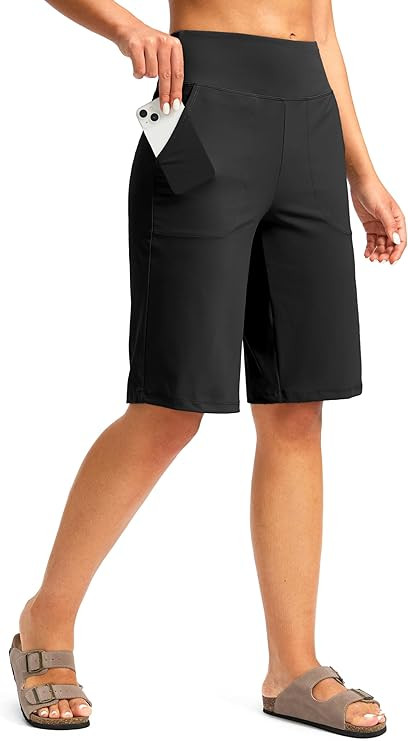 G Gradual Women's Bermuda Shorts 12" Knee Length with Pockets High Waisted Stretch Long Shorts fo... | Amazon (US)