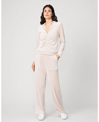 Women's Ruched Zip-Up Velour Set | Macy's