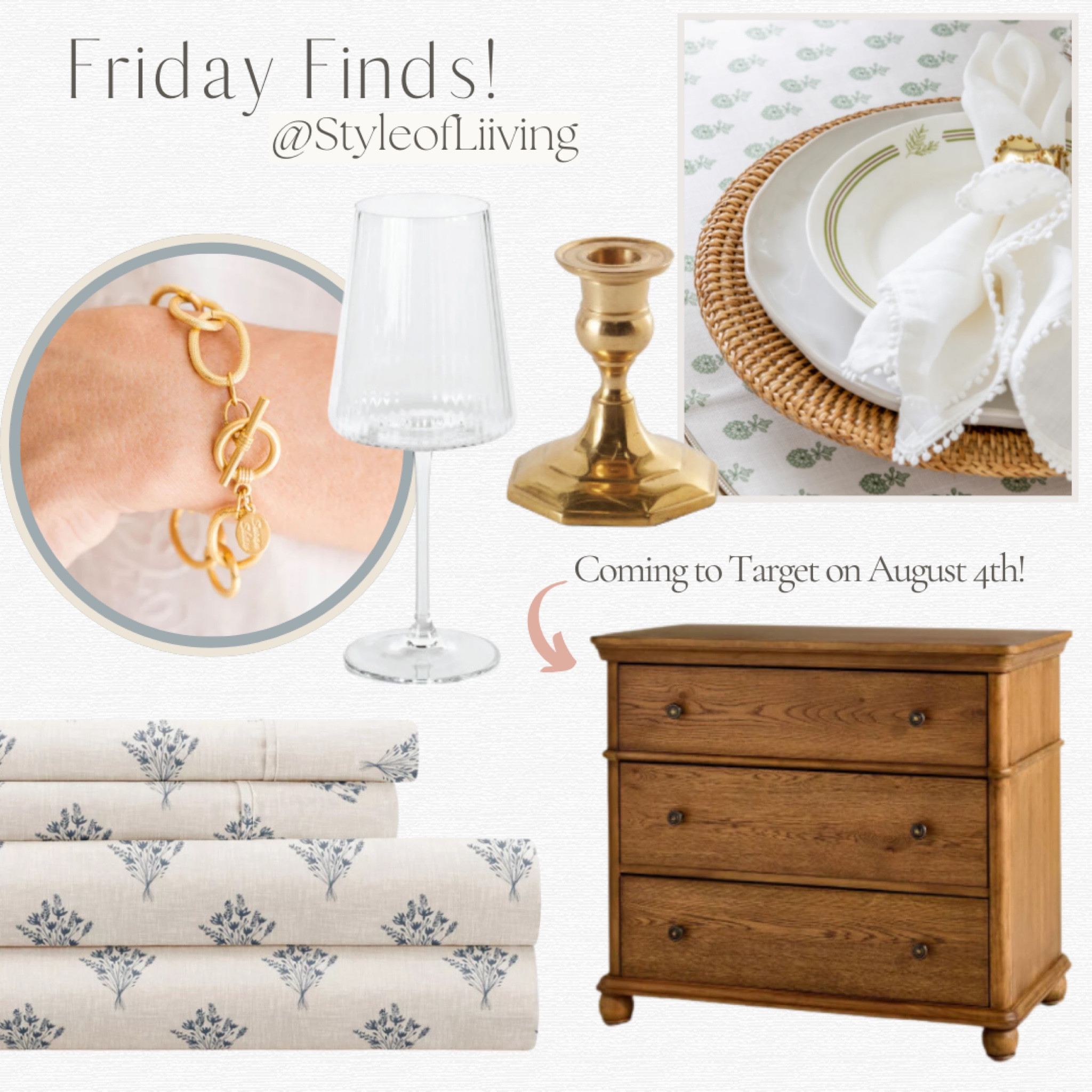 Friday finds! New at target! 3 drawer vertical dresser, bed sheets,  candlestick, bracelets, linen napkins, napkin rings. Home decor, furniture, jewelry. 

#LTKHome #LTKSeasonal #LTKStyleTip