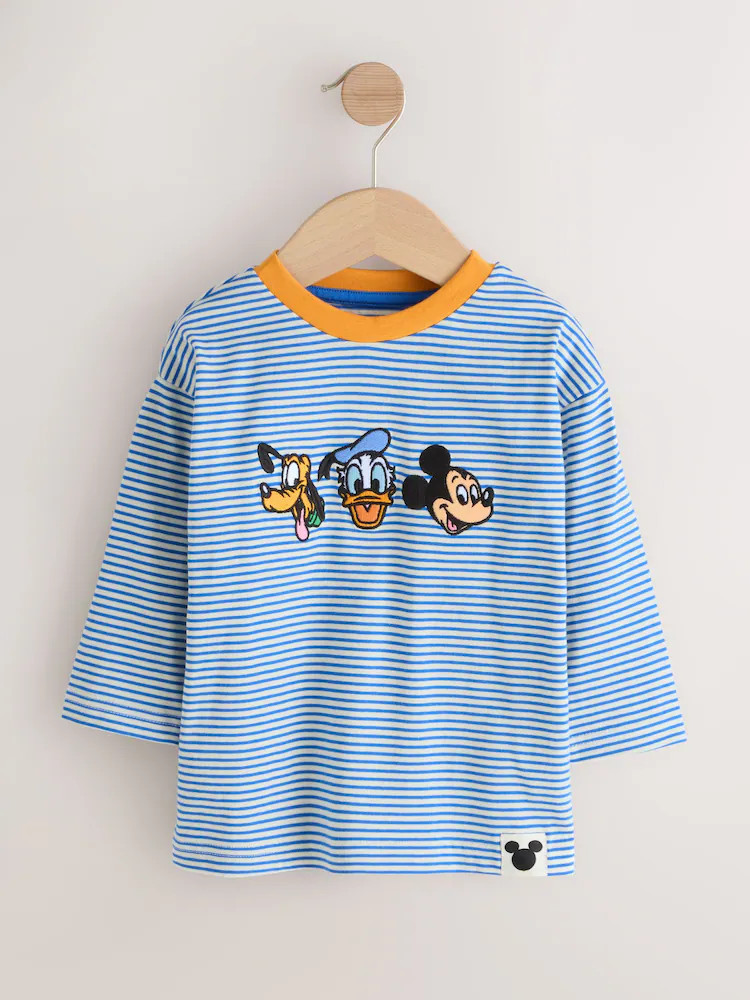 Blue/Ecru Mickey Mouse Long Sleeve T-Shirt (3mths-8yrs) | Next US