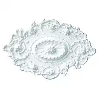 30-1/2 in. x 20 in. x 1-1/2 in. Floral Polyurethane Oval Ceiling Medallion | The Home Depot