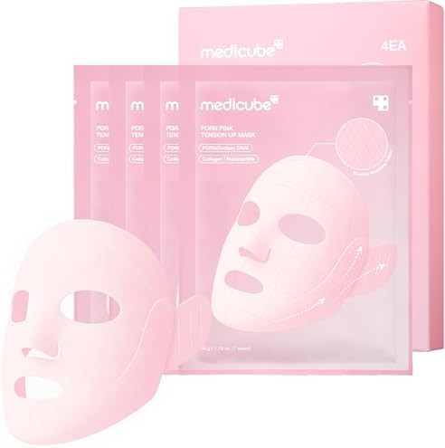 medicube PDRN Pink Tension Up Mask | 3-Step V-line Mask for Contoured-Looking Chin & Jawline | Fu... | Amazon (US)