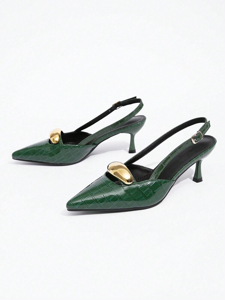 CUCCOO BIZCHIC Women's Lolita Style Butterfly Decor High Heel Pumps, Back Strap, Wine Red Spring ... | SHEIN