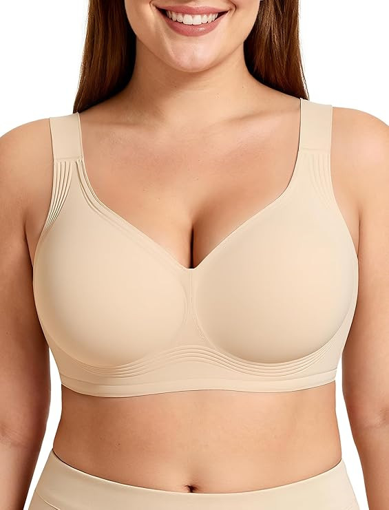 Plus Size Wireless Bra for Women - Buttery Soft Seamless | Amazon (US)