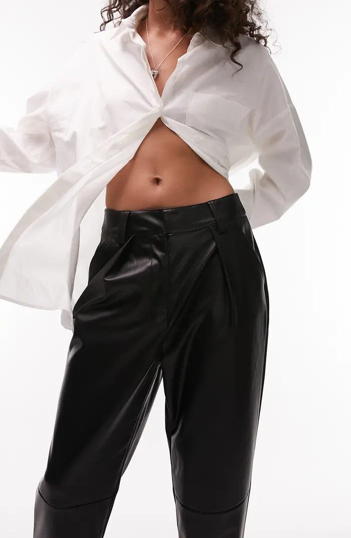 Topshop Faux Leather Peg Trousers | Nordstrom | Nordstrom