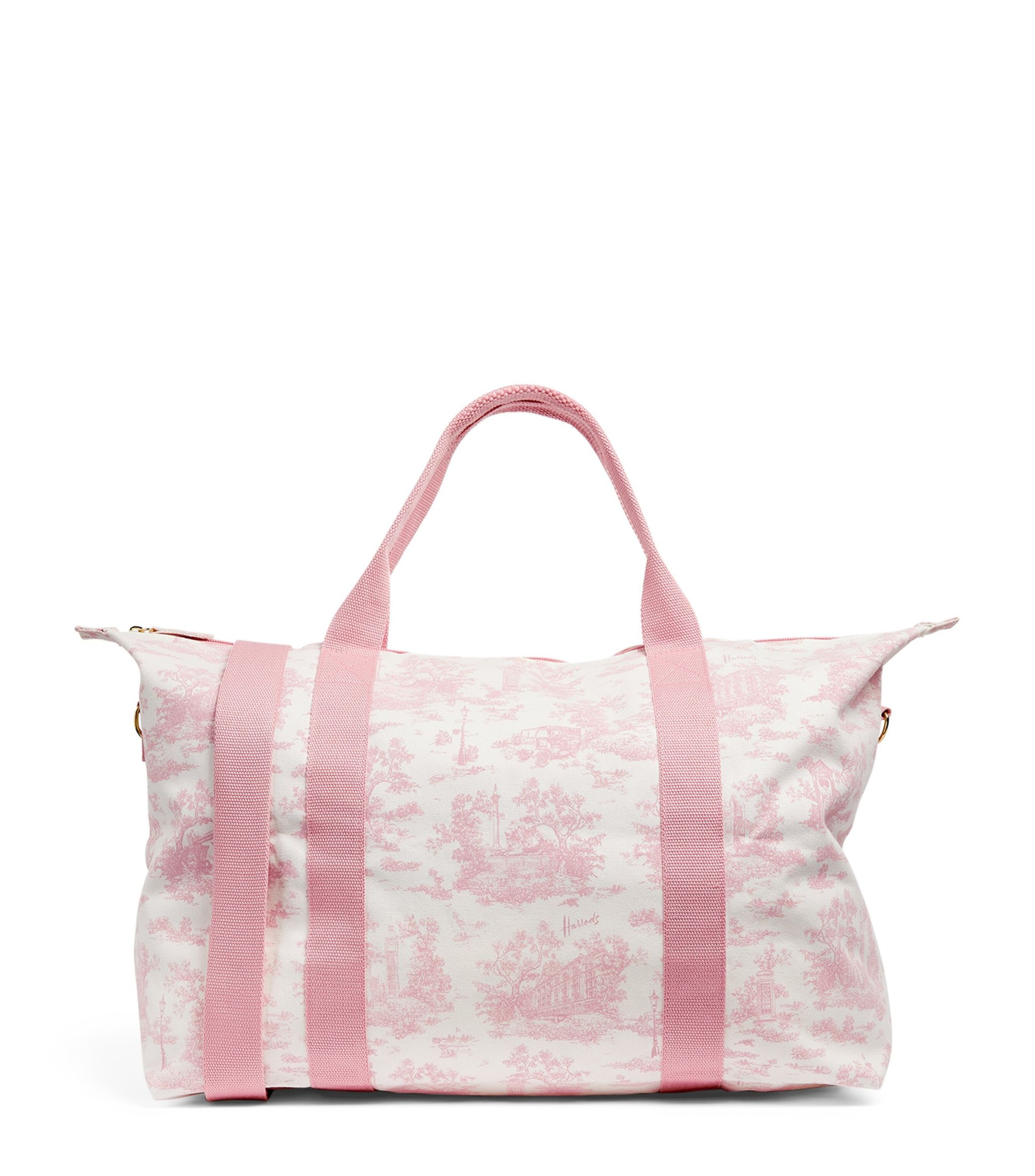 Pink Toile Foldable Overnight Bag | Harrods