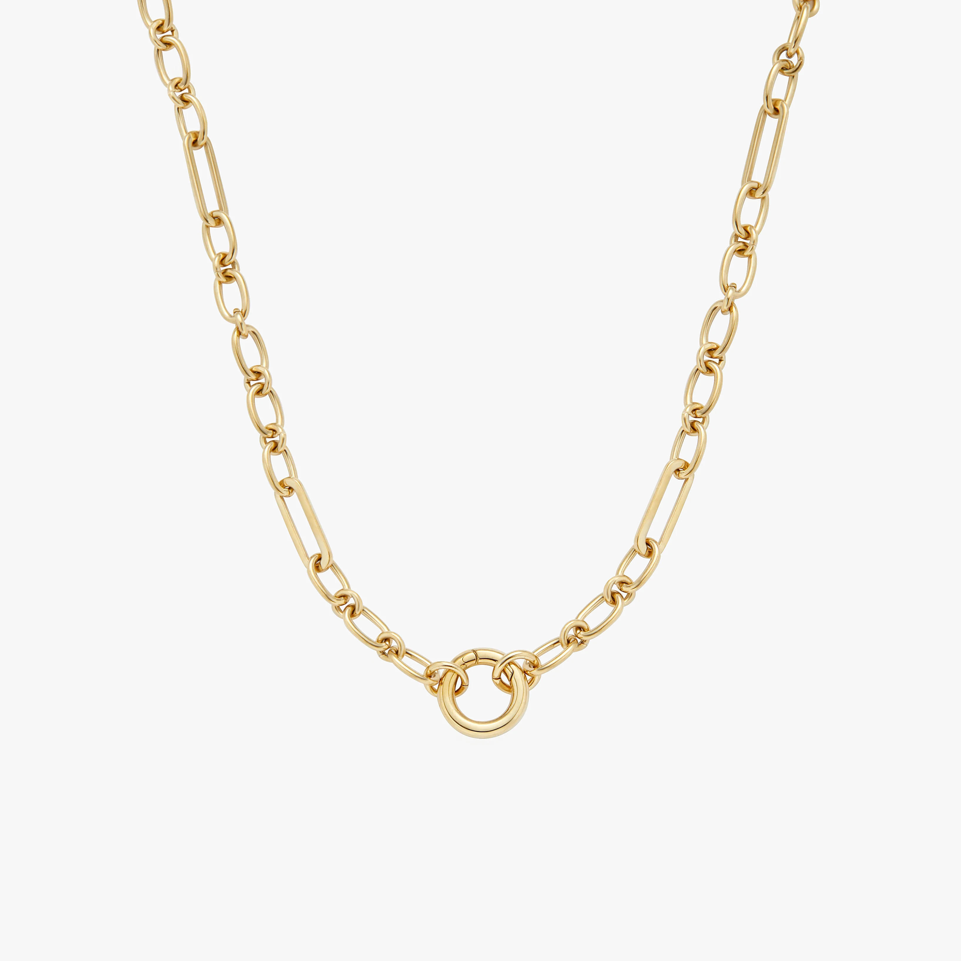 Figaro Chain Charm Necklace with Ring Clasp | Victoria Emerson