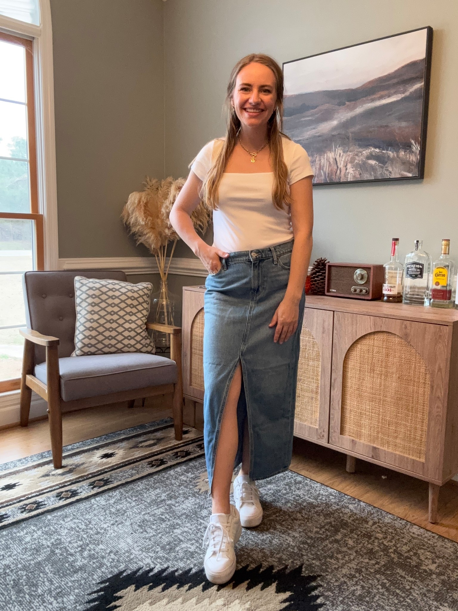 Old navy spring try on haul! I am in love with this denim skirt! I was nervous about liking it when I bought it but it is so comfy and cute! I’ll be wearing it on repeat all spring and summer  long! True to size! 

#LTKSaleAlert #LTKFindsUnder50 #LTKSeasonal