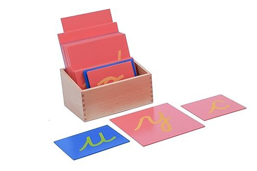 Adena Montessori Lower Case Sandpaper Letters - Cursive -Without Box Cursive Wooden Letters for K... | Amazon (US)
