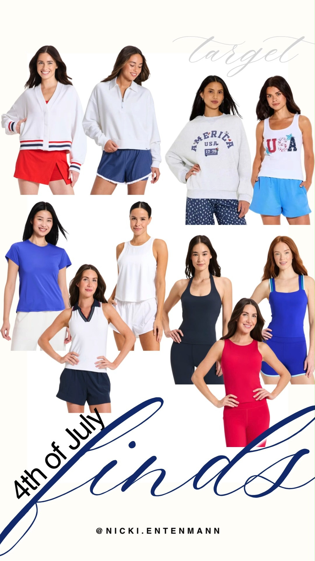 Celebrate Independence Day in style with Target's festive 4th of July finds. This patriotic collection features a mix of red, white, and blue activewear, including sporty skorts, casual tanks, and cozy sweatshirts with America and USA graphics. Whether you are headed to a backyard barbecue or watching fireworks, these budget-friendly pieces will keep you comfortable and festive all day.

#targetstyle #targetfinds #4thofjulyoutfit #patrioticfashion #targethaul #casualstyle #athleisure #summerootd #redwhiteandblue #july4th 

 #LTKootd #LTKSeasonal #LTKSaleAlert