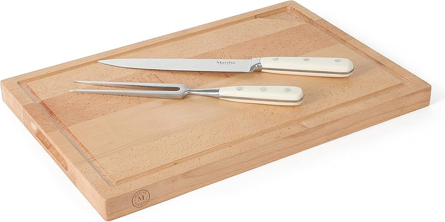 Martha Stewart Goswell 3pc Set w/ 8" Triple Riveted Stainless Steel Carving Knife, 6" Triple Rive... | Amazon (US)