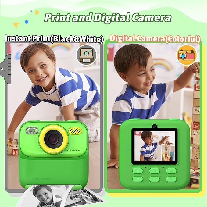 Kids Instant Digital Cameras for Boys and Girls, 1080P HD Dual-Lens Selfie Digital Camera with Pr... | Amazon (US)