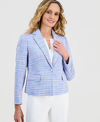 Women's Tweed One-Button Blazer, Regular & Petite | Macy's