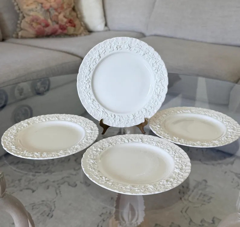 Wedgwood 8 inch Plates | Queen's Ware Embossed Grapevine with Shell Edge | Etsy (Global)