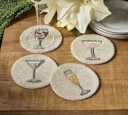 Cocktail Icon Beaded Coasters - Mixed Set of 4 | Pottery Barn (US)