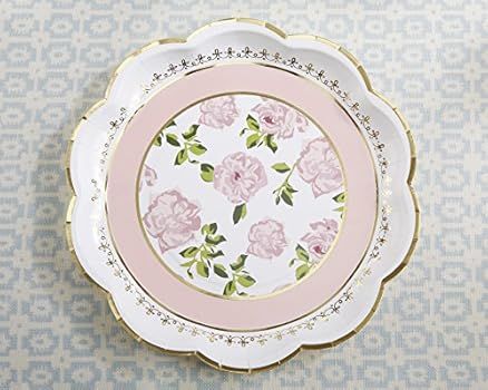 Kate Aspen Tea Time Whimsy Paper Plates, Wedding/Party Disposable Dinnerware, Pink | Amazon (US)
