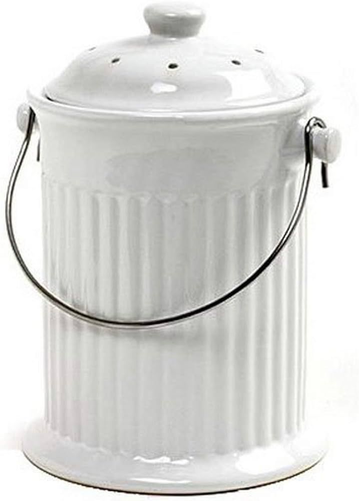 Norpro, White , 1 Gallon Ceramic Compost Keeper, One Size | Amazon (US)
