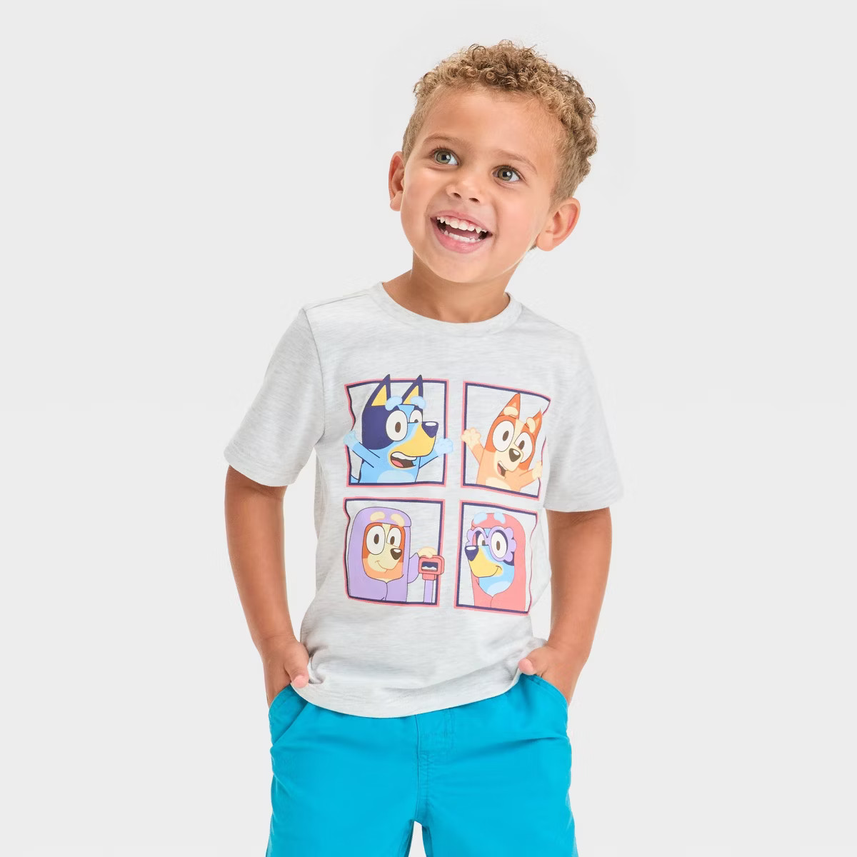 Toddler Boys' Bluey Bingo Grannies T-Shirt - Gray 3T | Target
