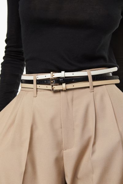 3-pack Narrow Belts | H&M (US + CA)