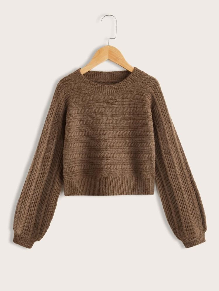 Girls Cable Knit Sweater | SHEIN