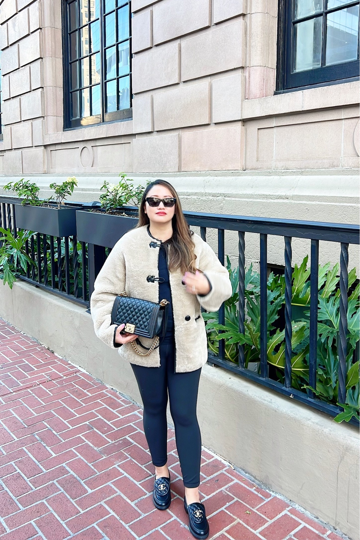 My favorite winter coat with my Chanel loafers, Saint Laurent sunglasses, and Chanel Boy bag.

#LTKitbag #LTKshoecrush #LTKSeasonal