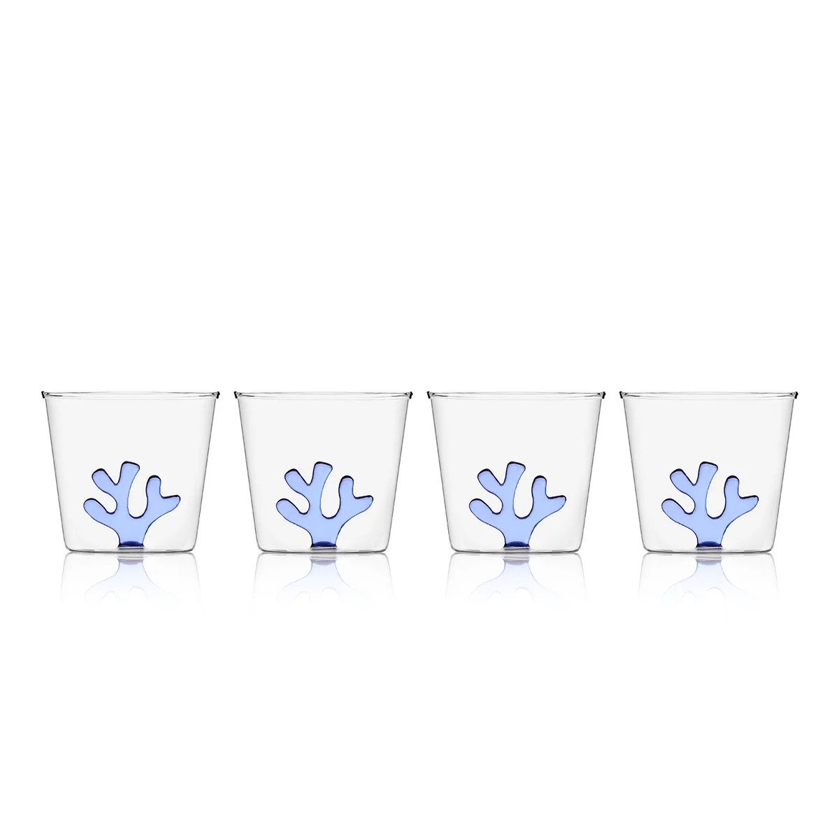 OTM Exclusive: Whimsical Tumbler Glasses in Blue, Set of 4 | Over The Moon