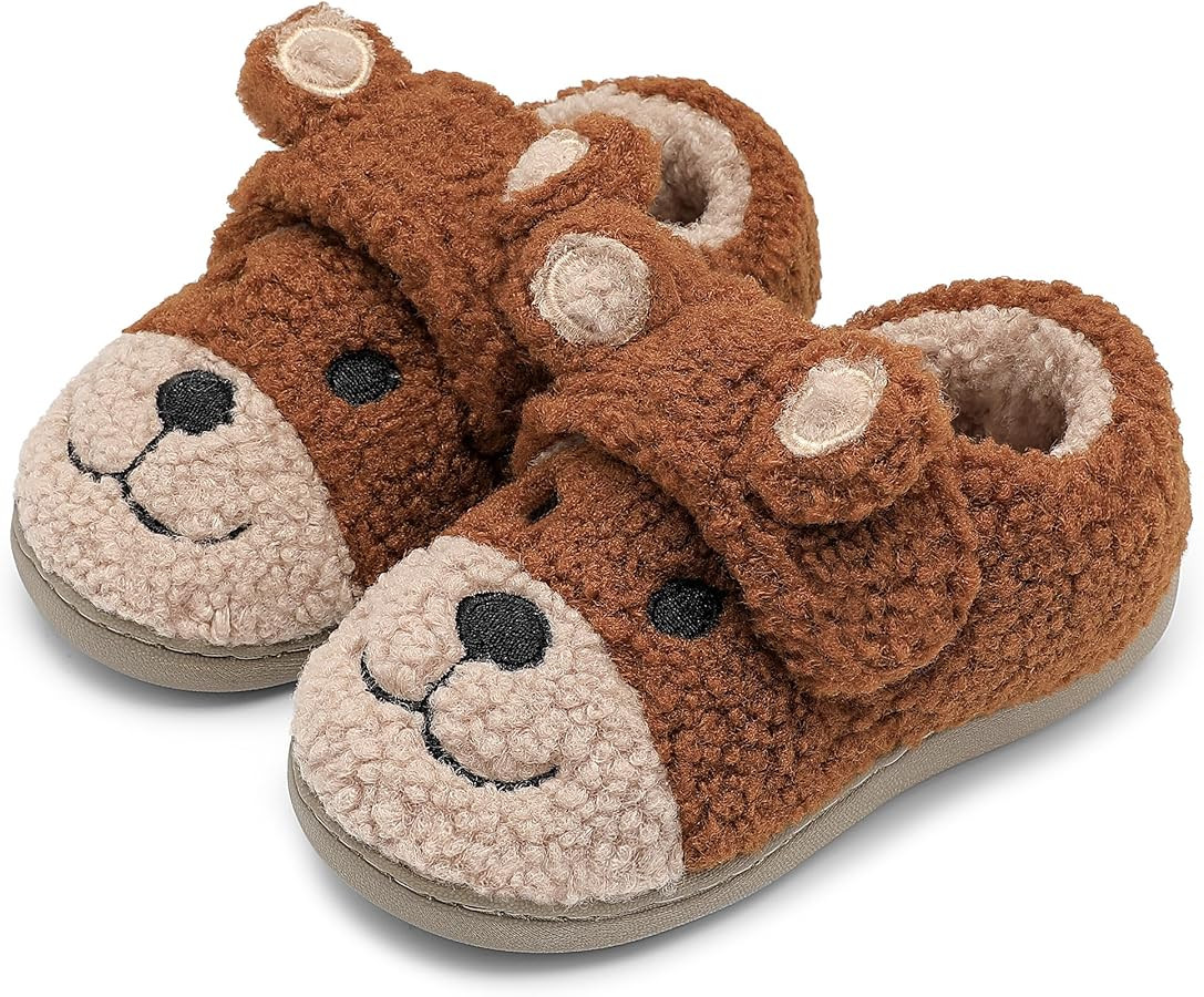 shoeslocker Toddler Slippers Boys & Girls House Slippers Cozy Indoor Outdoor Shoes for Kids Cute ... | Amazon (US)