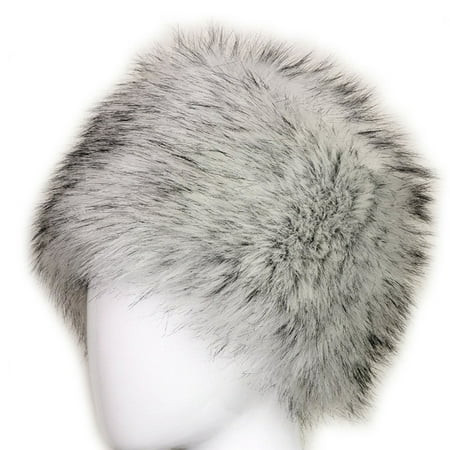 Women Black Faux Fox Fur Hat Russian Winter Warmer Ear Cap Ushanka Cossack Ski | Walmart (US)