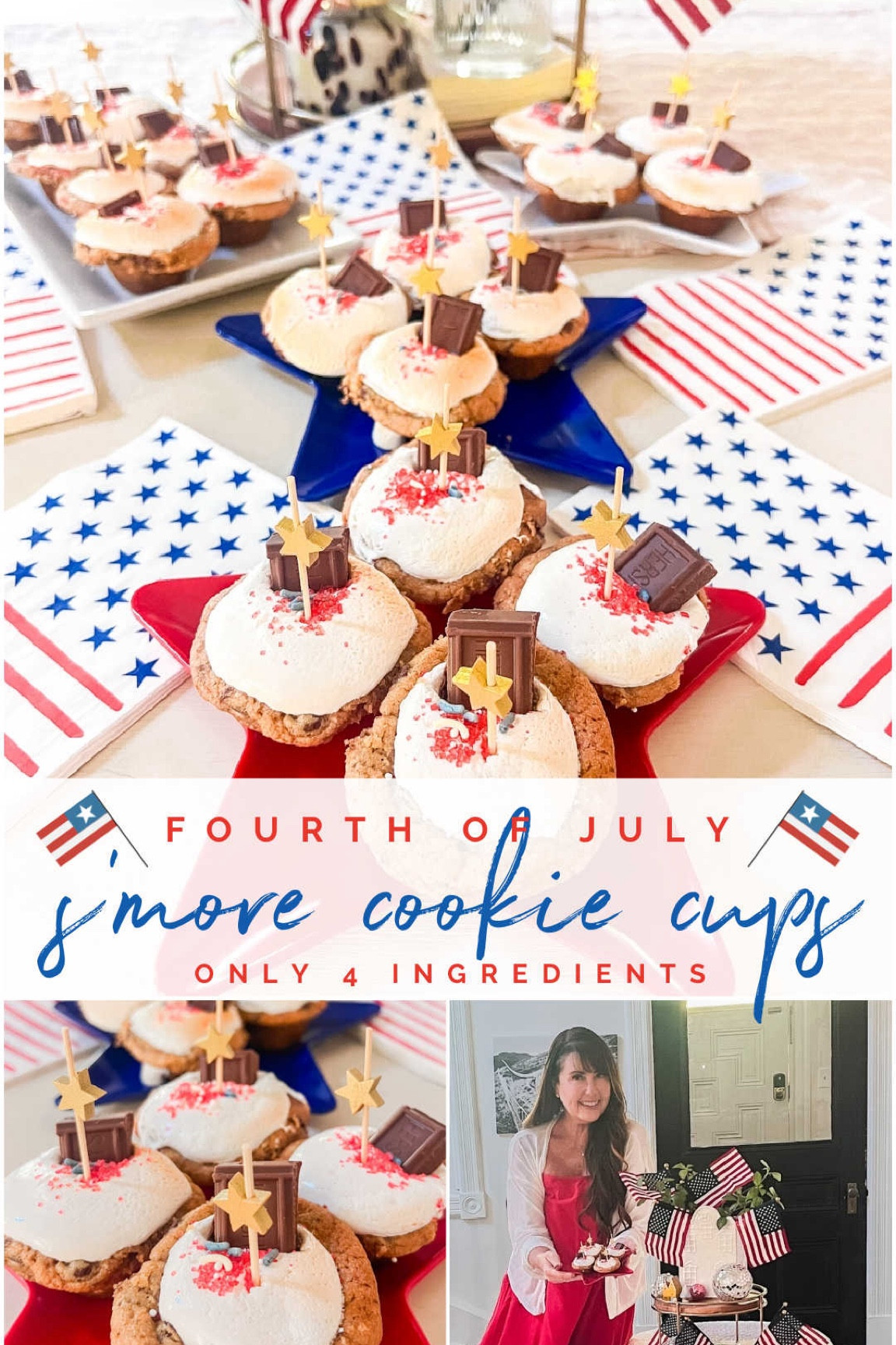 Fourth of July s’mores cookie cups. A festive treat the taste just like a classic toasted s’mores, with a delicious combination of crunchy, milky, and gooey textures! 

#LTKSeasonal #LTKKids #LTKxWalmart