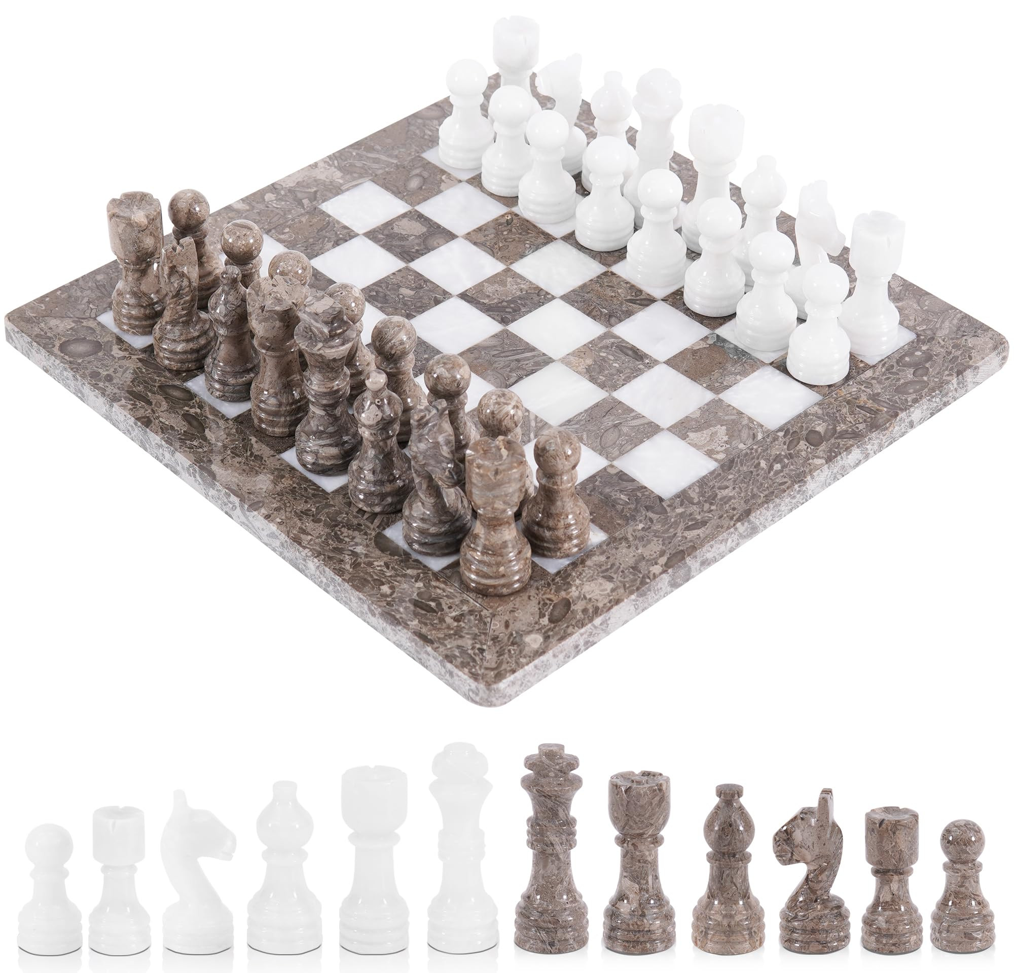 Radicaln Marble Chess Set 12" Inches Grey Oceanic and White Handmade Classic Strategy Board Game ... | Amazon (US)