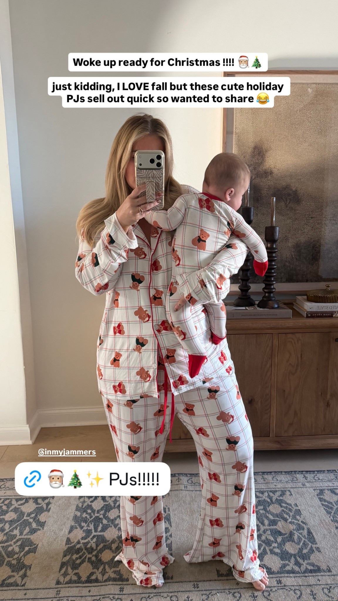 Woke up ready for Christmas !!!! 🎅🏼🎄 I got an XXL 

just kidding, I LOVE fall but these cute holiday PJs sell out quick so wanted to share 😂 @inmyjammers

#LTKMidsize #LTKSeasonal #LTKmomlife