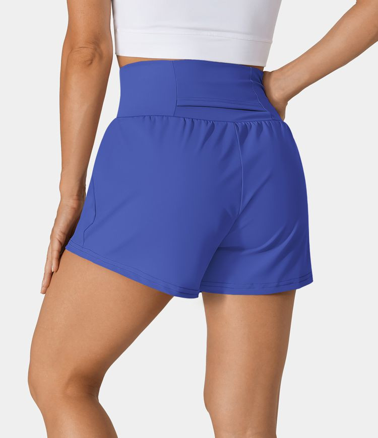 Super High Waisted Back Pocket & Side Hidden Pocket 2-in-1 Yoga Shorts 2.5" | HALARA