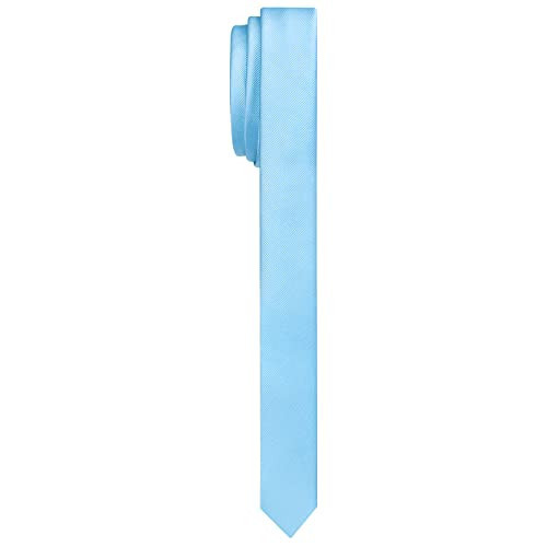 DecTwig Men's Skinny Baby Blue Ties Solid Color Formal Neckties 1.58" (4CM) Slim Striped Thin Light Blue Ties For Men | Amazon (US)