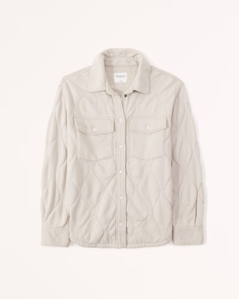 Women's Onion Quilted Shirt Jacket | Women's Tops | Abercrombie.com | Abercrombie & Fitch (US)