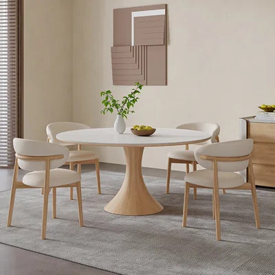 Nordic style solid wood round table | Wayfair North America