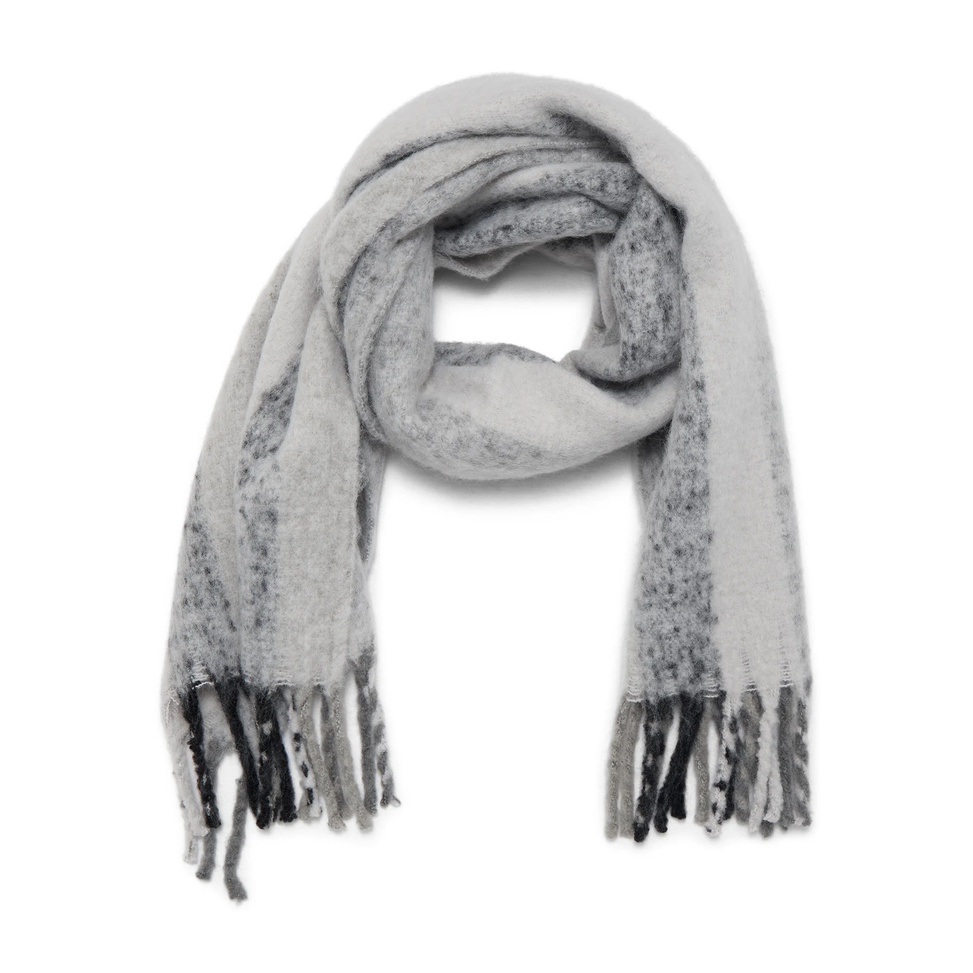 Time and Tru Women's Blanket Scarf, One Size, Grey Black Multi | Walmart (US)