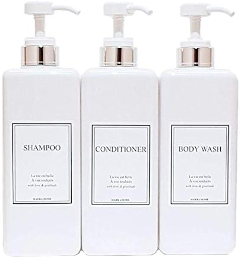 HARRA HOME Modern Gold Design Pump Bottle Set 27 oz Refillable Shampoo and Conditioner Dispenser ... | Amazon (US)