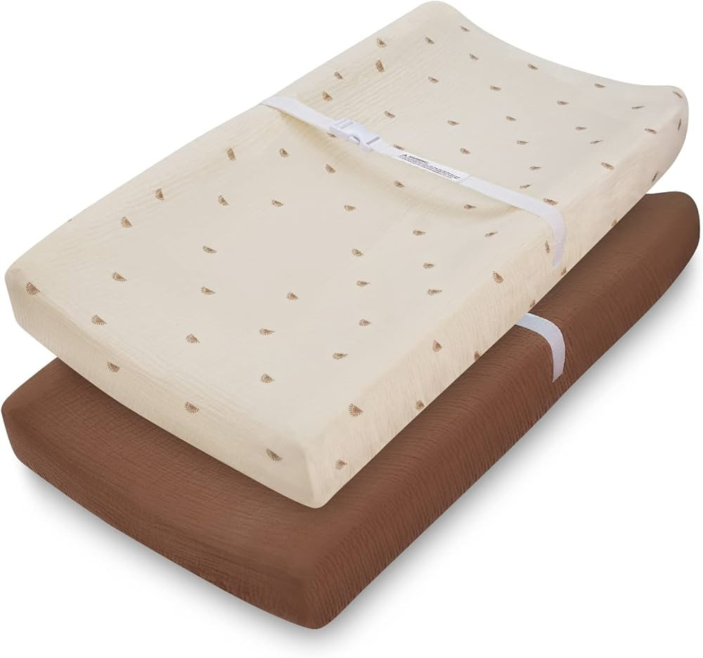 Muslin Changing Pad Cover for Baby Girls Boys,100% Cotton Natural Comfort Diaper Change Table Pad... | Amazon (US)
