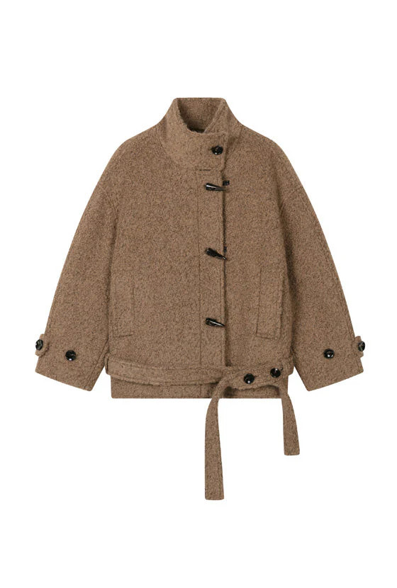 Petite Studio's Cole Wool Short Coat in Brown | Etela Petite - Women's Petite Coat | Etela Petite