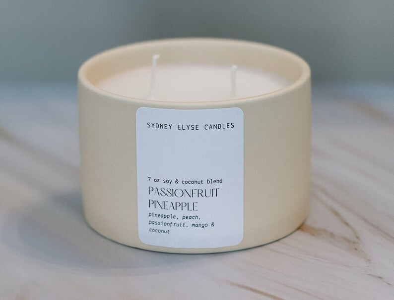 Passionfruit Pineapple Soy & Coconut Blend Candle Pineapple Peach Passionfruit Mango Coconut Frag... | Etsy (US)